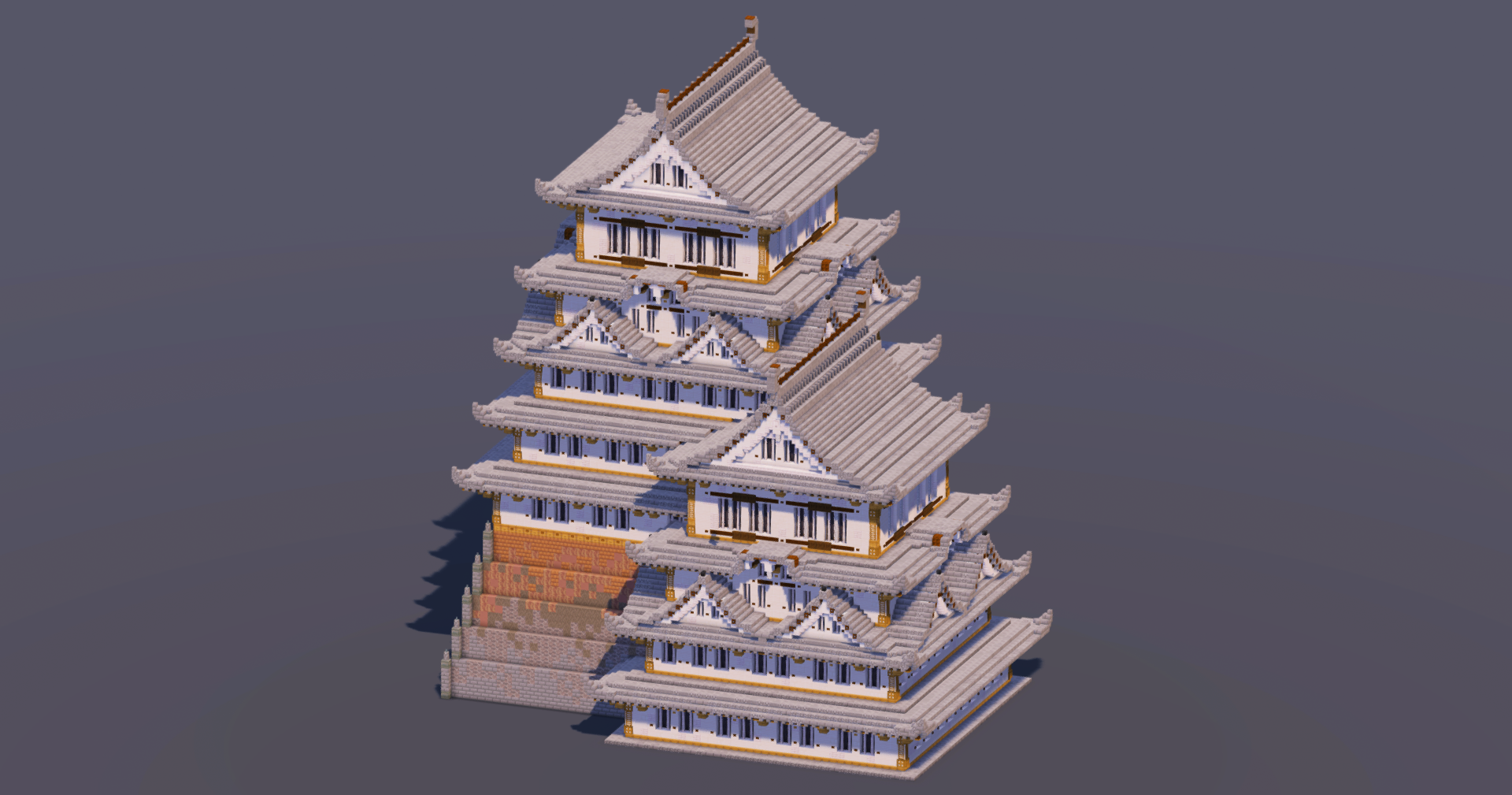 Huge Japanese Castle Gray — Minecraft Build by MellowHat (2)