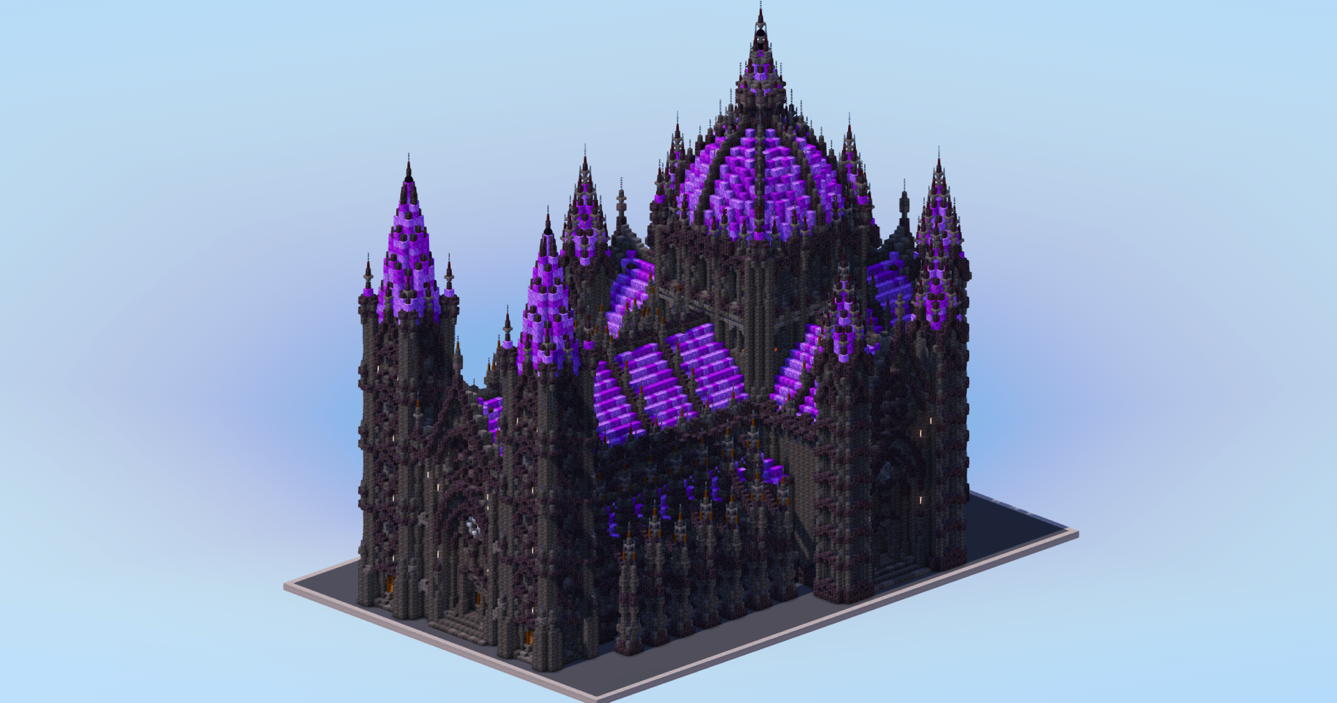 Dark Amethyst Gothic Cathedral v2 — Minecraft Build by LeonisBuilds