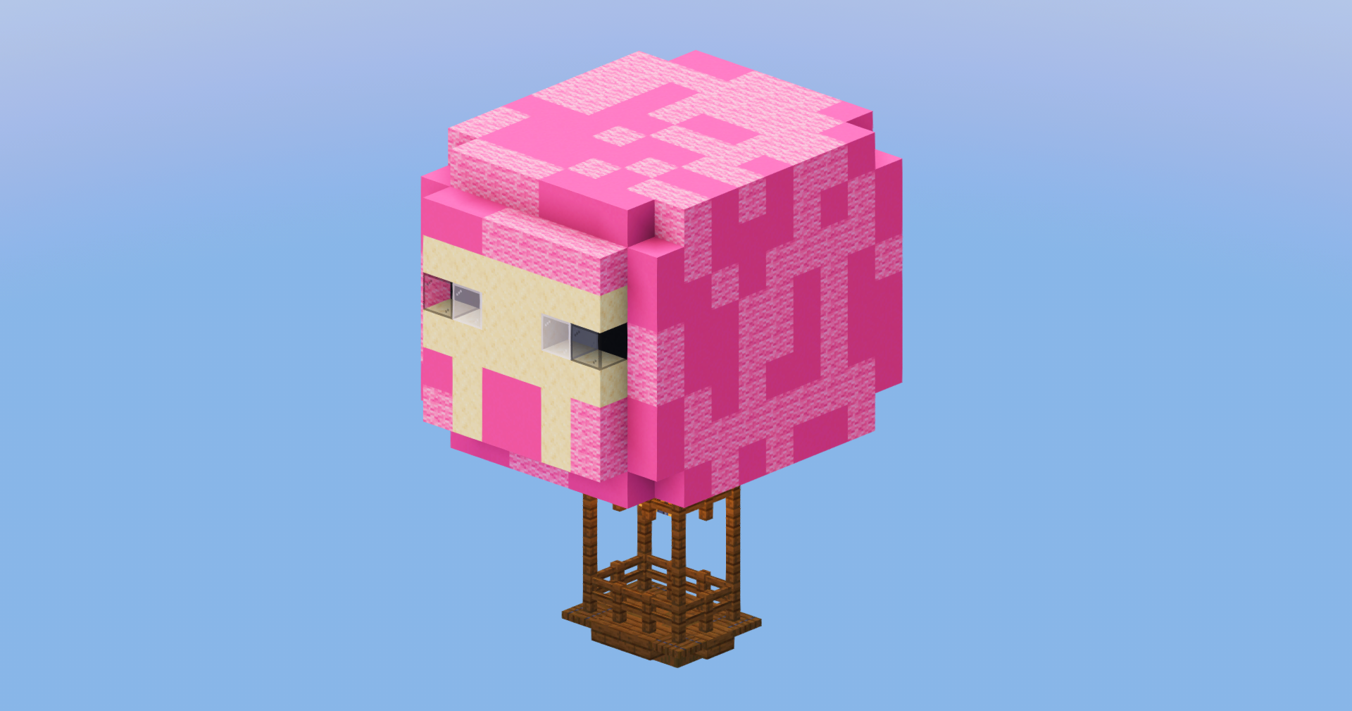 Pink Sheep Hot Air Balloon — Minecraft Build by LeonisBuilds