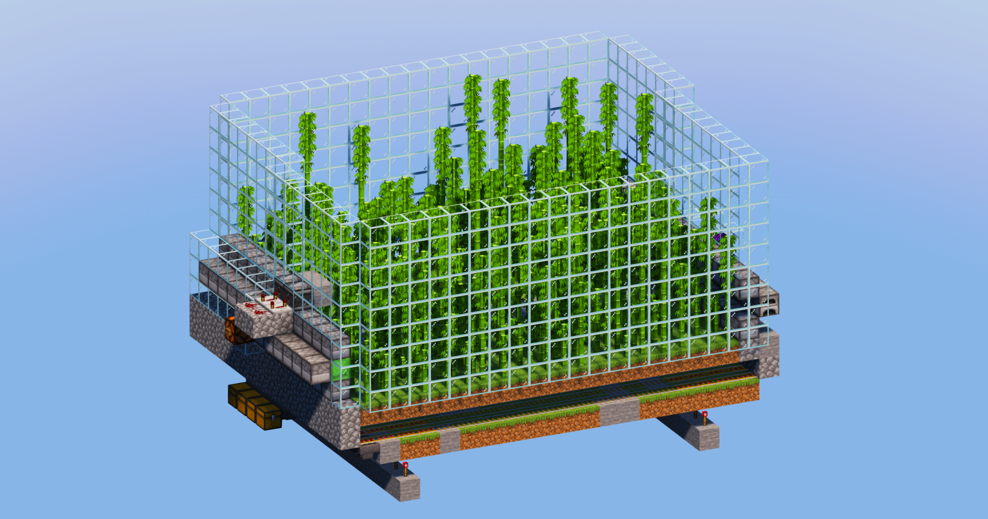 5000 Bamboo/hour Automatic Farm, Uses slimeblocks and flying machine — Minecraft Build by LeonisBuilds (2)