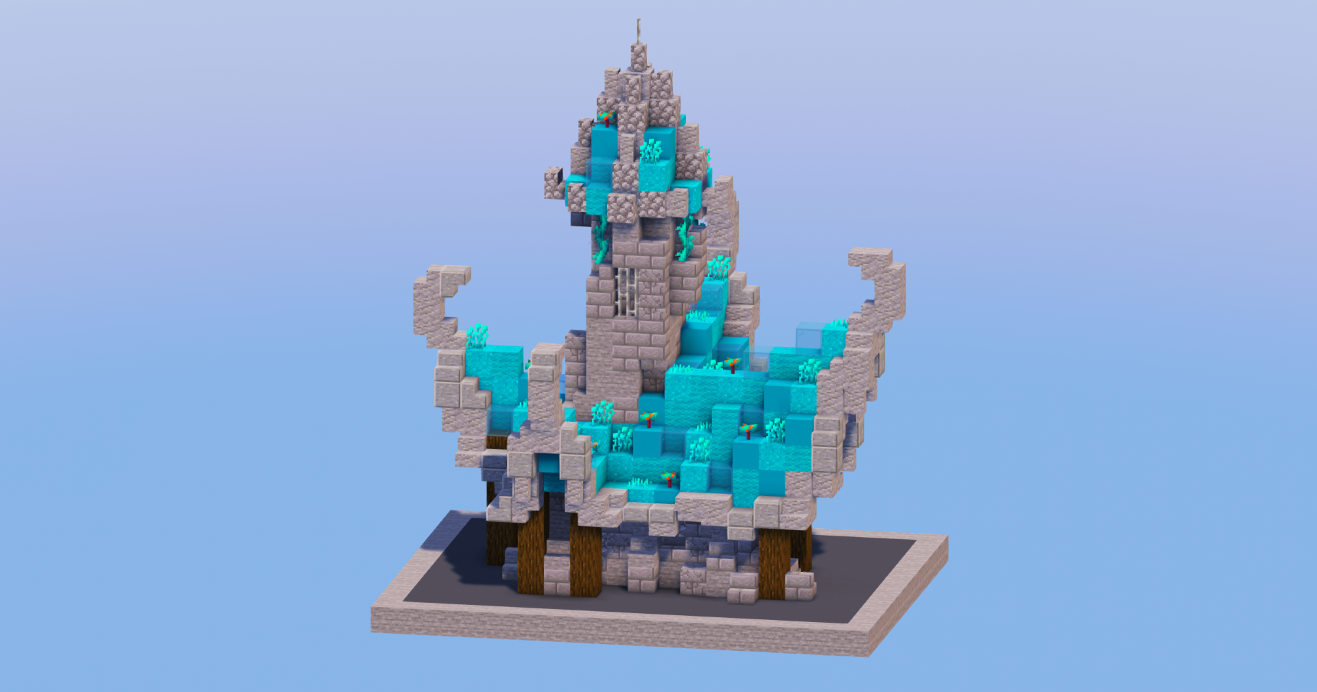 Cyan Medieval Fantasy House 3 — Minecraft Build by LeonisBuilds (2)