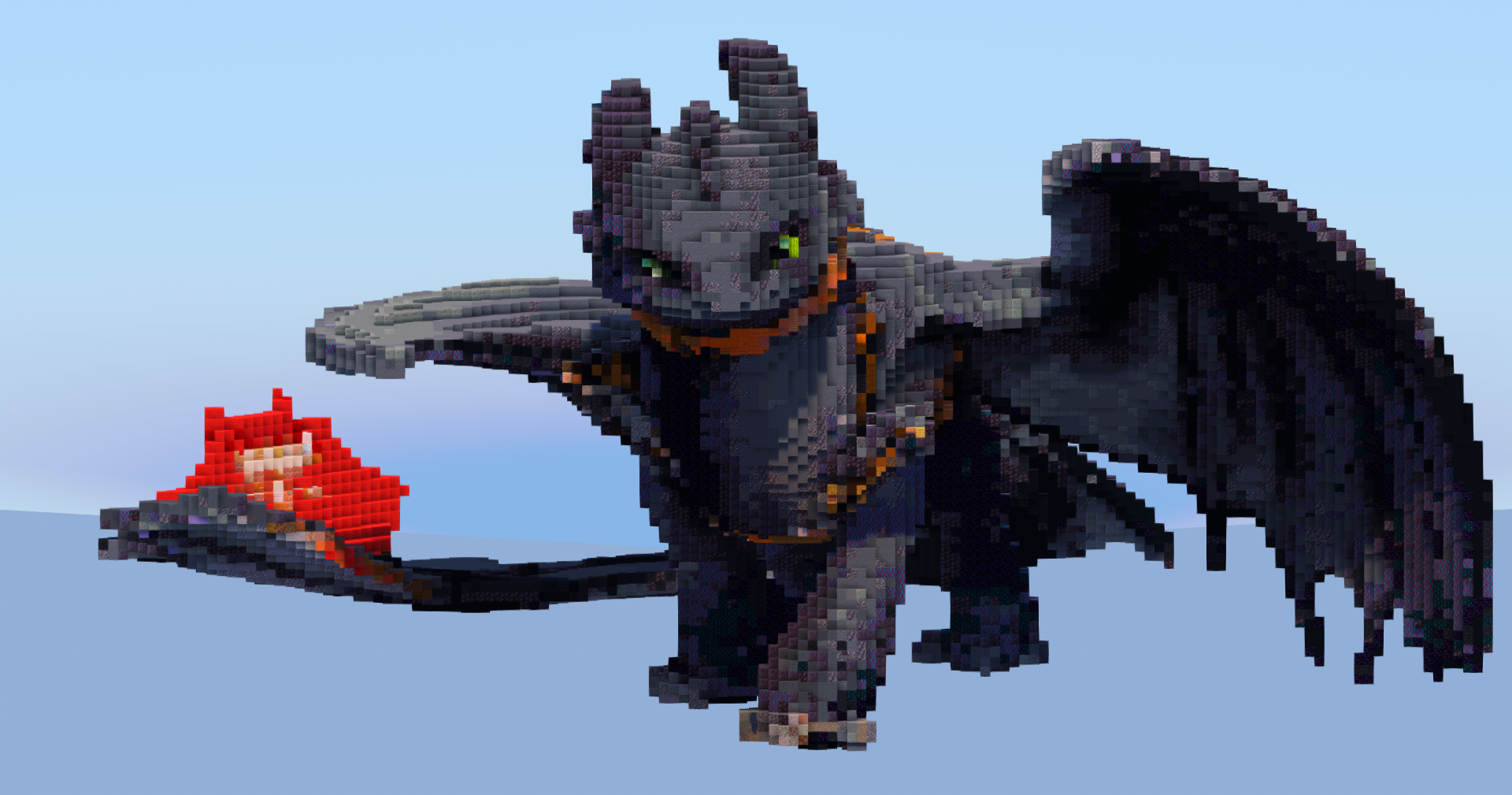 Toothless - Night Fury Dragon — Minecraft Build by LeonisBuilds