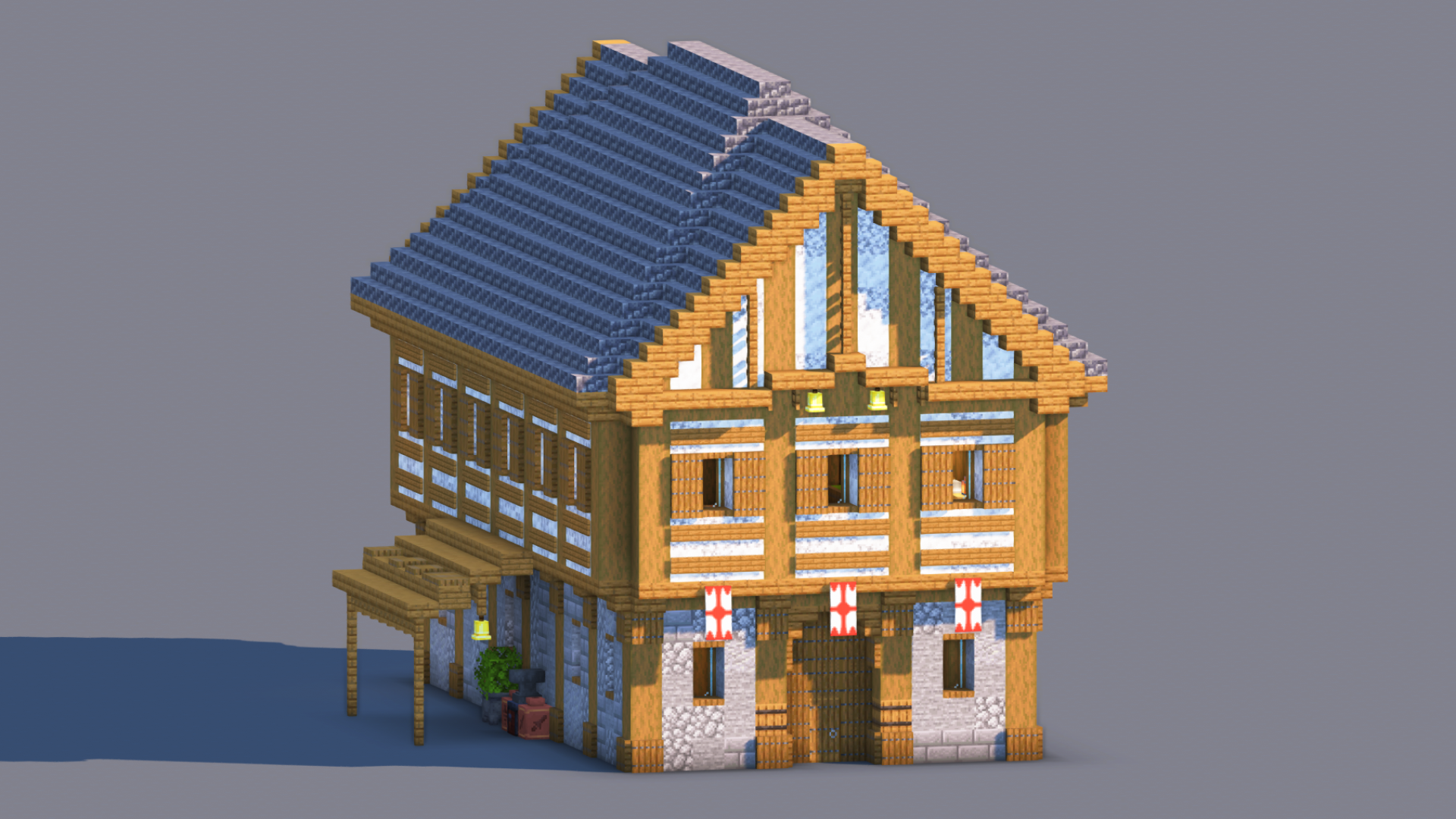 Medieval House – Fully Decorated Interior | Download — Minecraft Build by RaekonBuilds