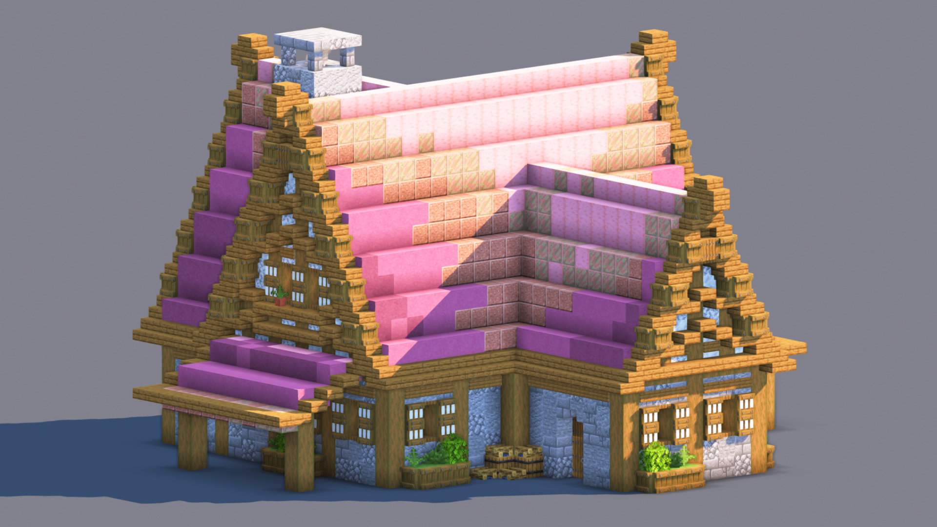 Minecraft Medieval House | Fully Decorated Interior | Survival House Download | Cherry Edition — Minecraft Build by RaekonBuilds