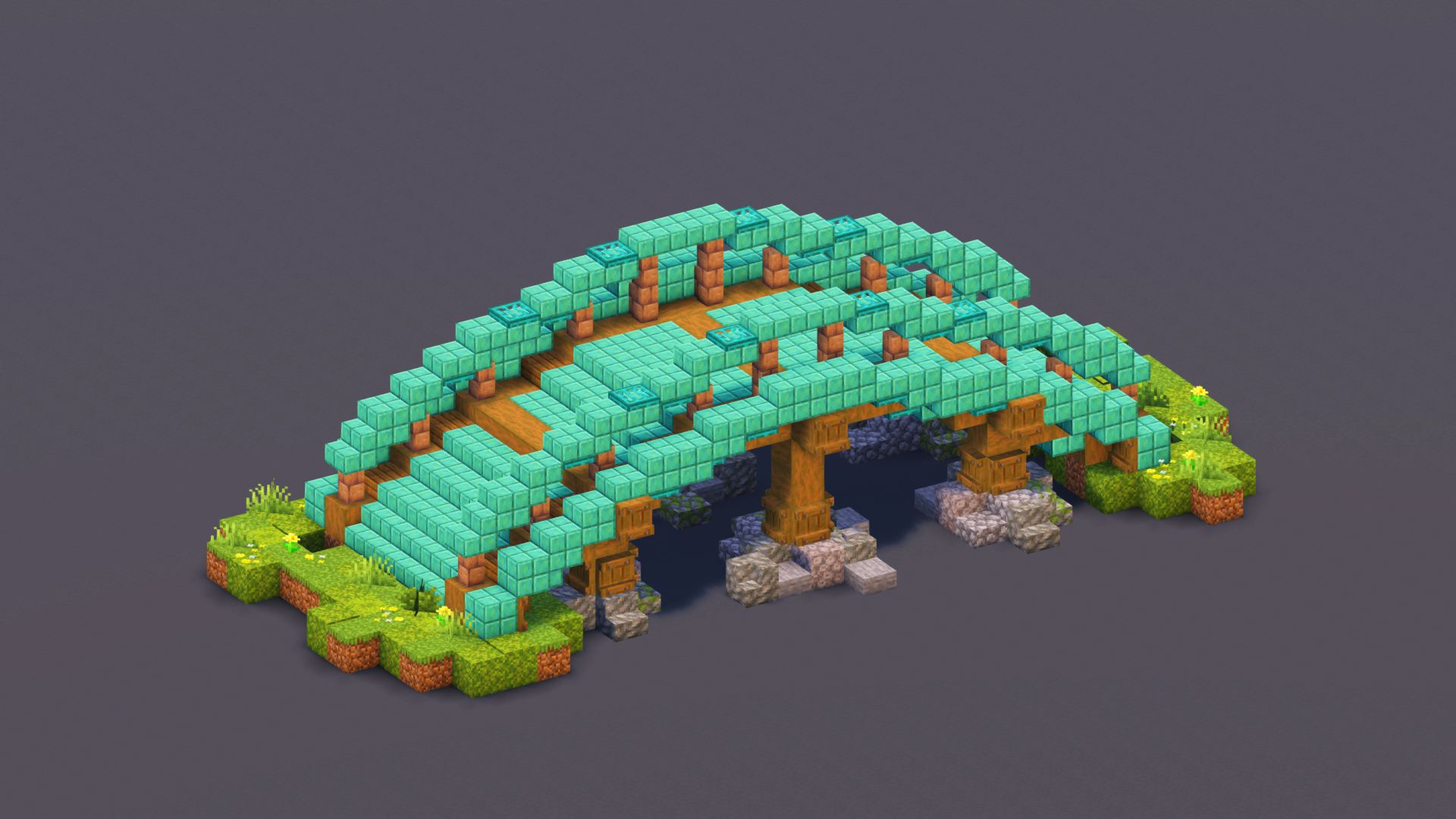 Dark Copper Japanese Bridge — Minecraft Build by MellowHat (2)