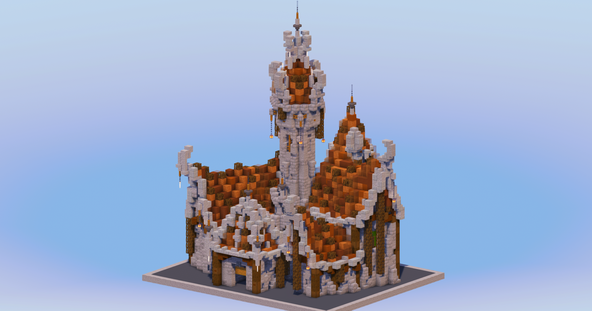 Brown Medieval Fantasy Castle — Minecraft Build by LeonisBuilds (2)