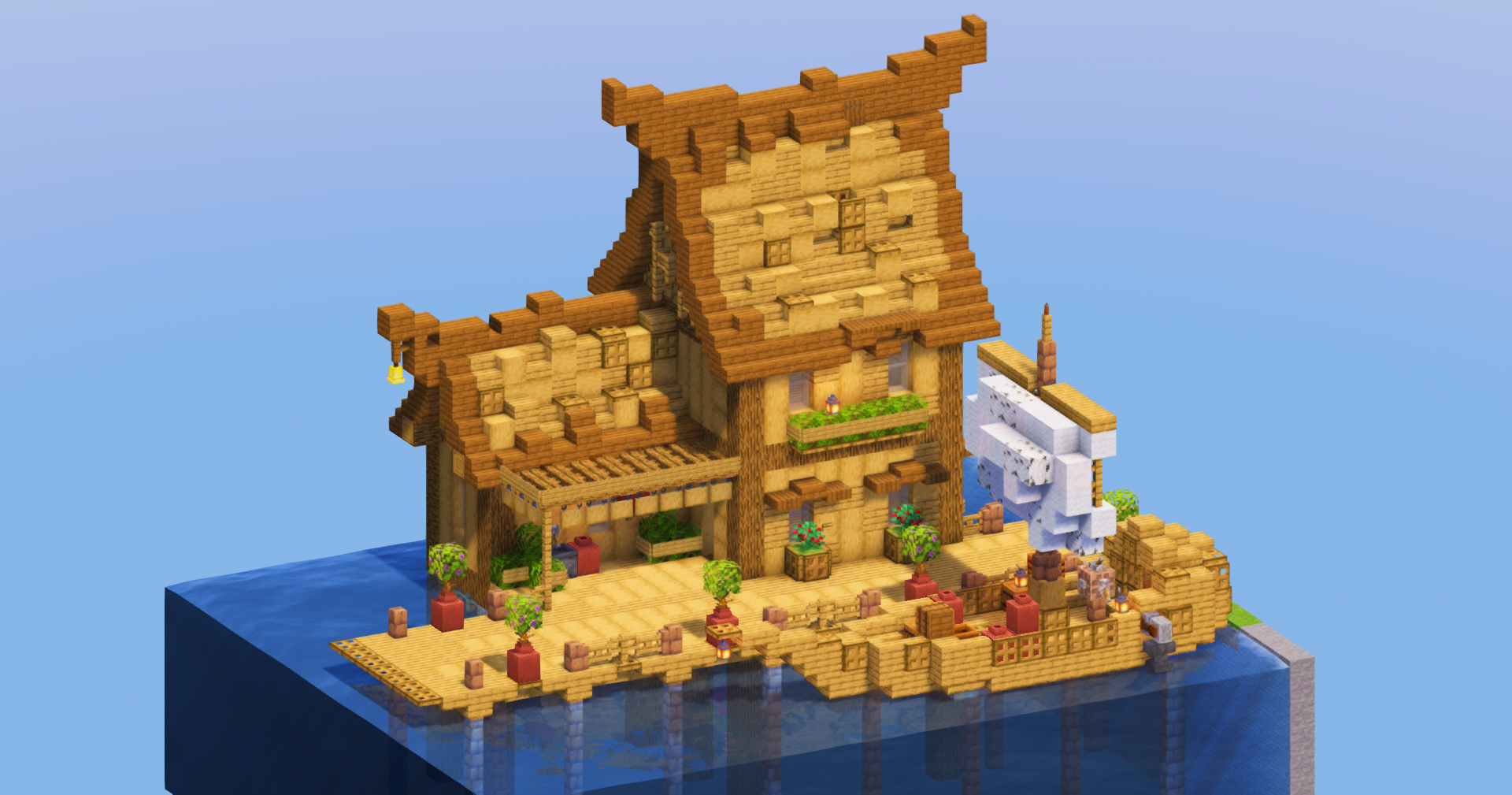 Oak Medieval House on a Dock — Minecraft Build by LeonisBuilds (2)