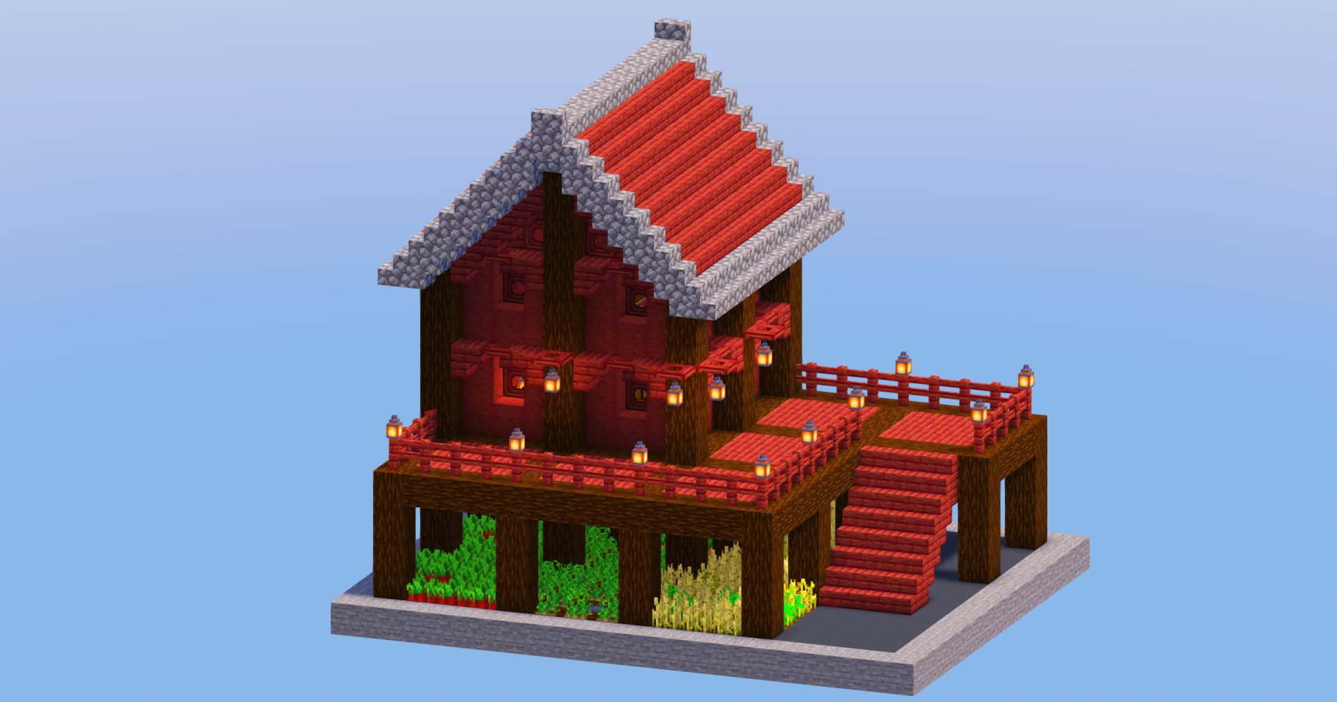 Mangrove Red Starter House with Farm — Minecraft Build by LeonisBuilds