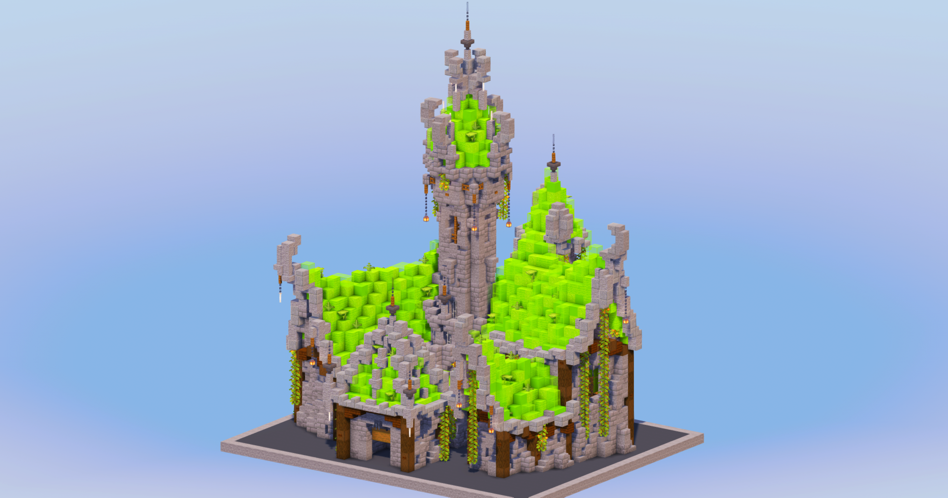 Lime Medieval Fantasy Castle — Minecraft Build by LeonisBuilds (2)