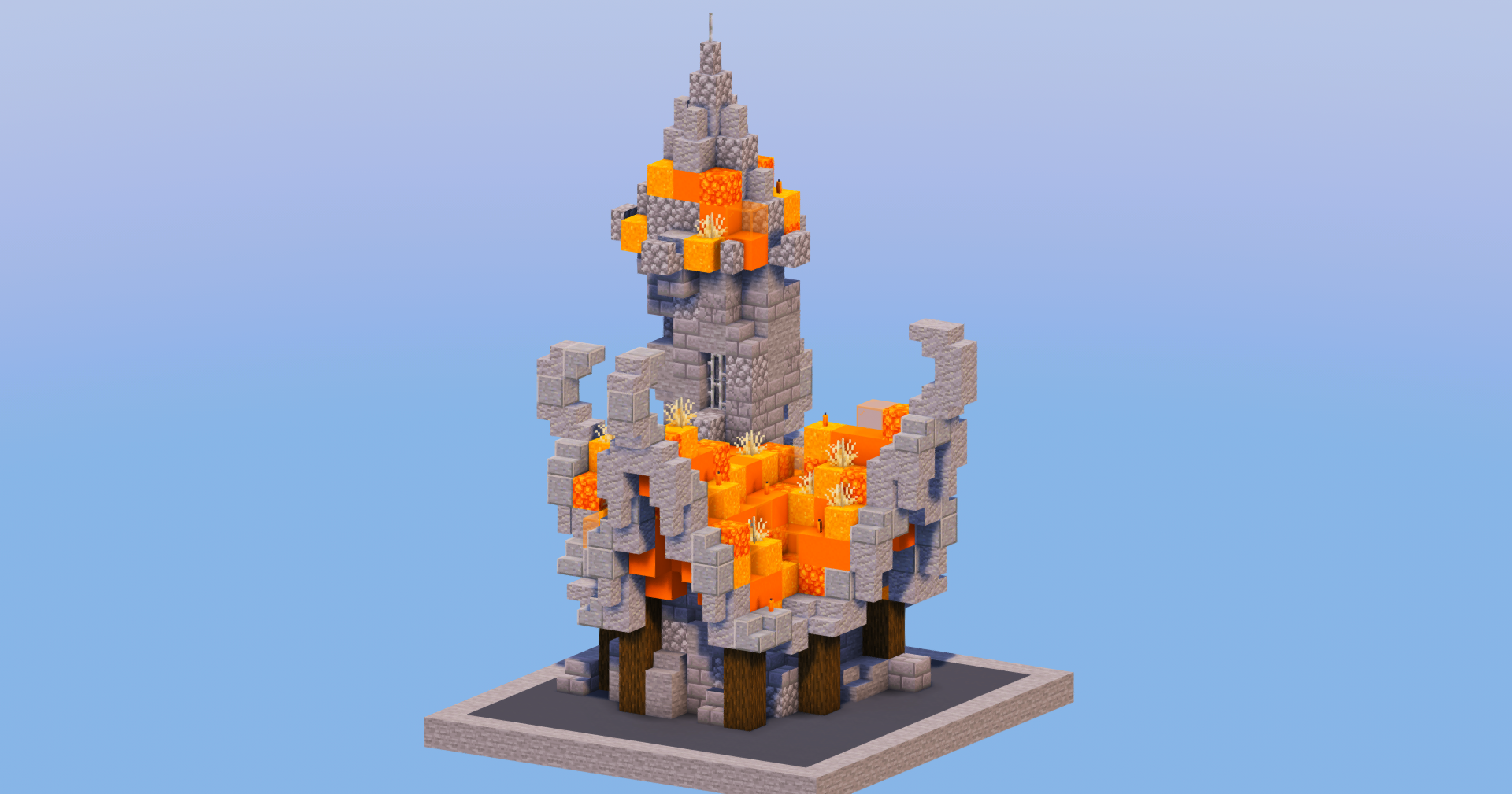 Fire Medieval Fantasy House 2 — Minecraft Build by LeonisBuilds (2)