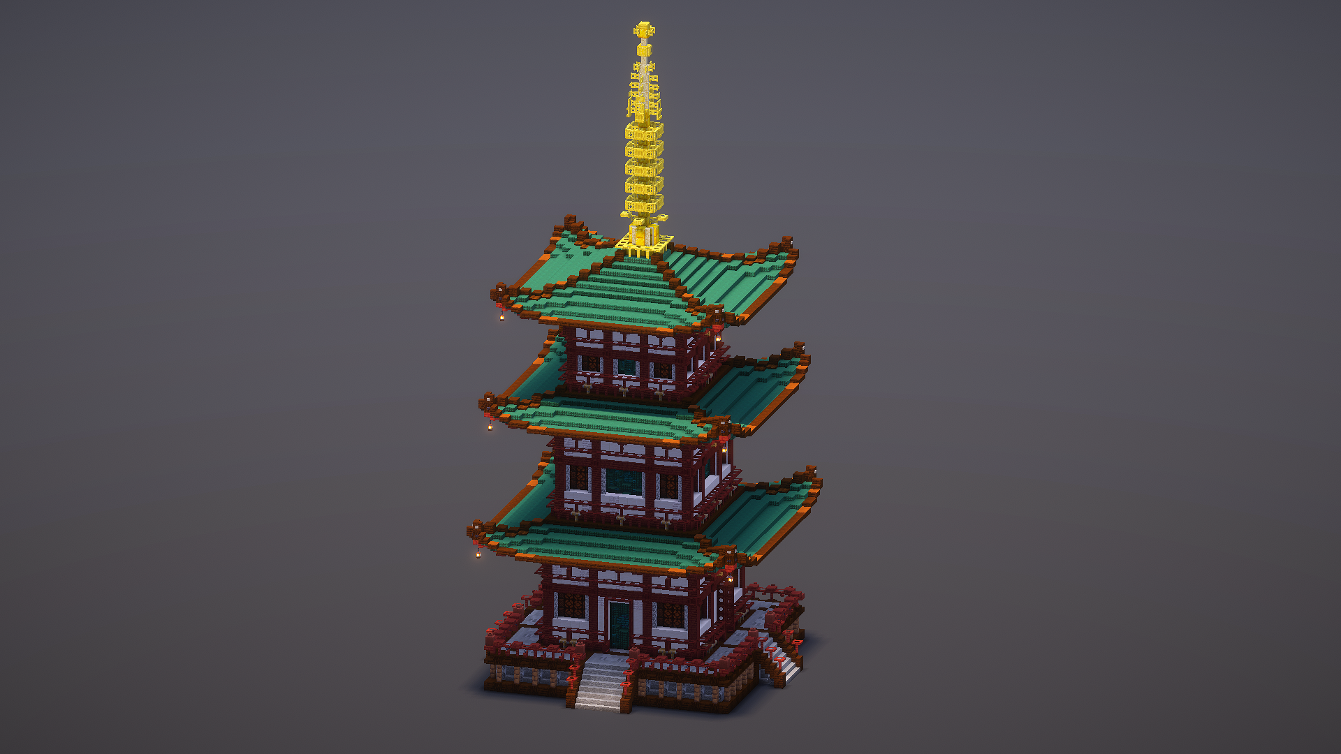 Medium Green Japanese Pagoda — Minecraft Build by MellowHat (2)