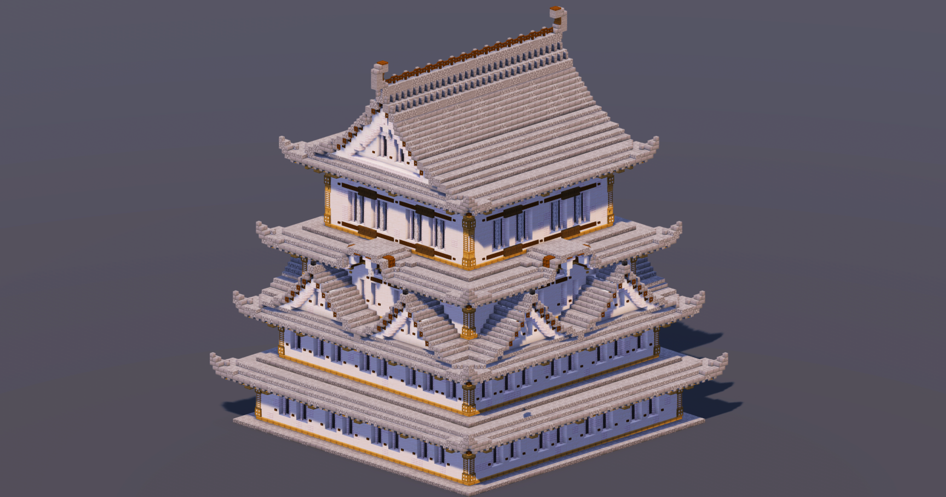 Large Japanese Castle Gray — Minecraft Build by MellowHat (2)