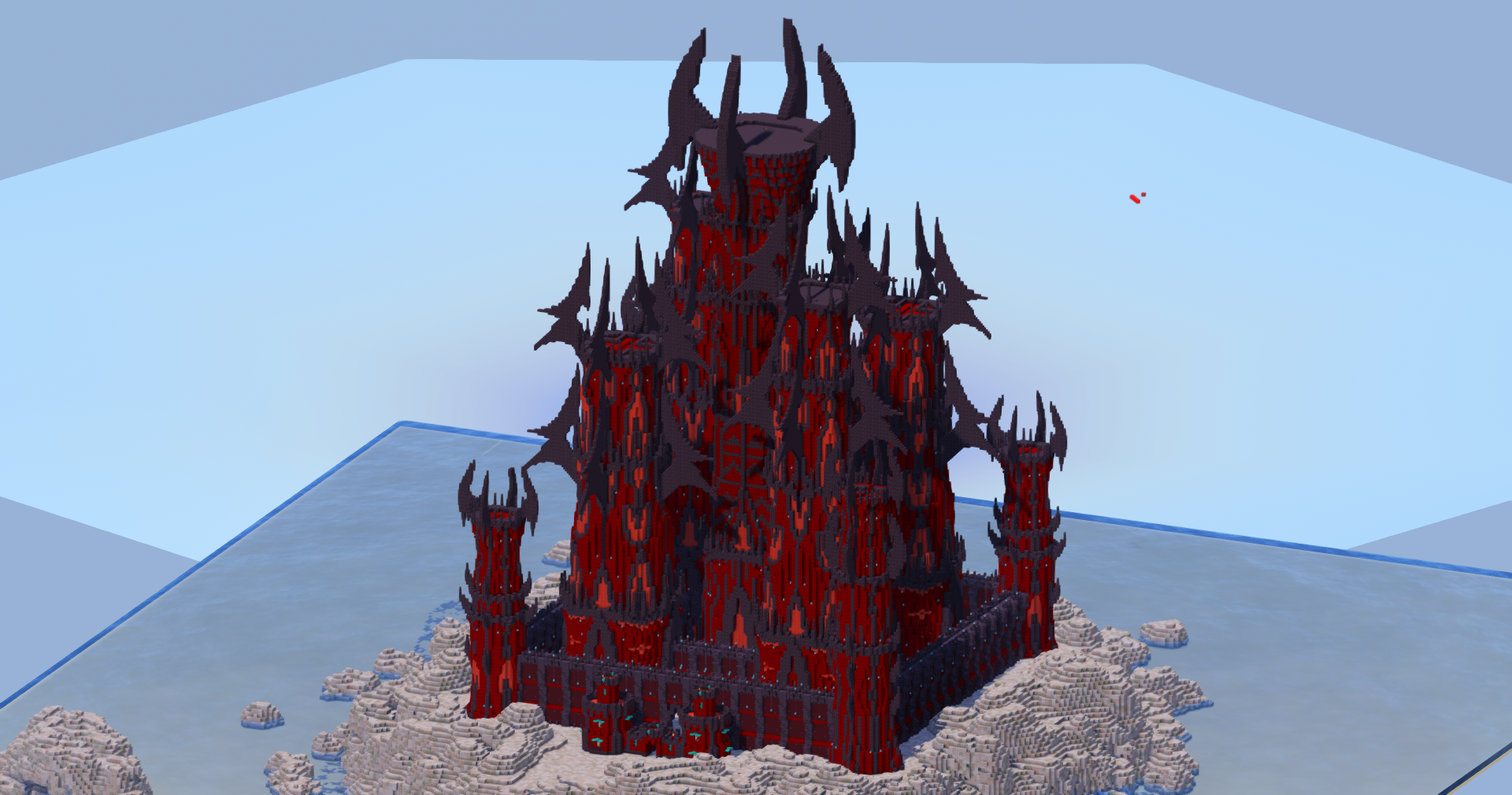 Dark Red Fantasy Castle 400x400 Blocks Fully Built Map — Minecraft Build by LeonisBuilds (3)