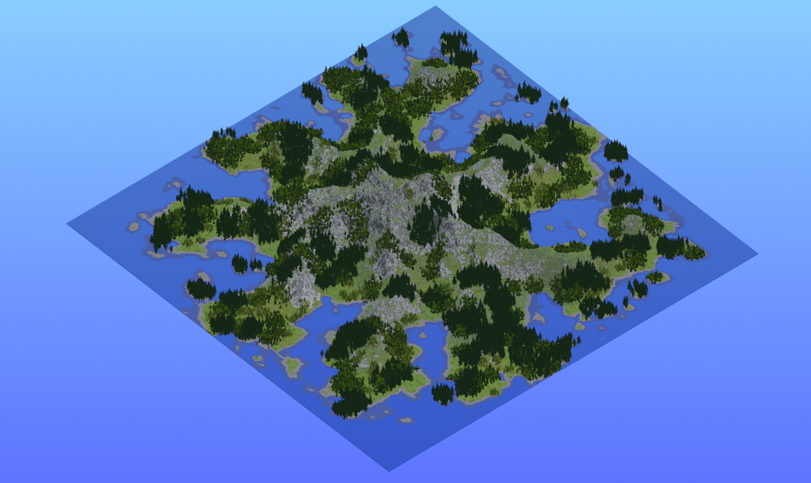 Survival Multibiome Island 2000x2000 Blocks Custom Map, Taiga, Mega Taiga, Jagged Peaks, Mountains, Birch Forest, Islands, Stony Shores