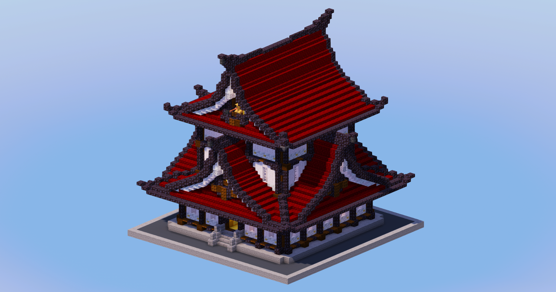 Dark Red Japanese Temple — Minecraft Build by LeonisBuilds (2)