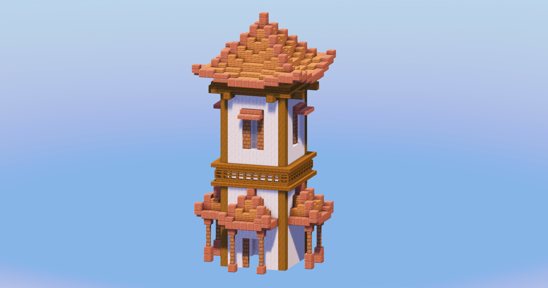 Jungle Japanese Tower — Minecraft Build by LeonisBuilds