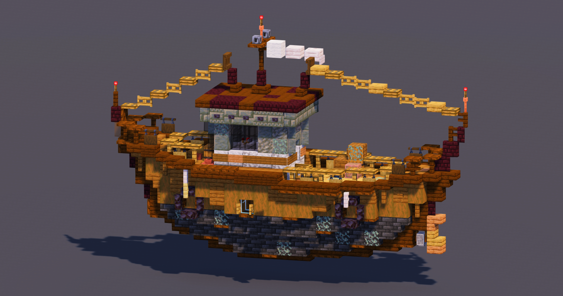Dark Spruce Fishing Boat — Minecraft Build by MellowHat (2)