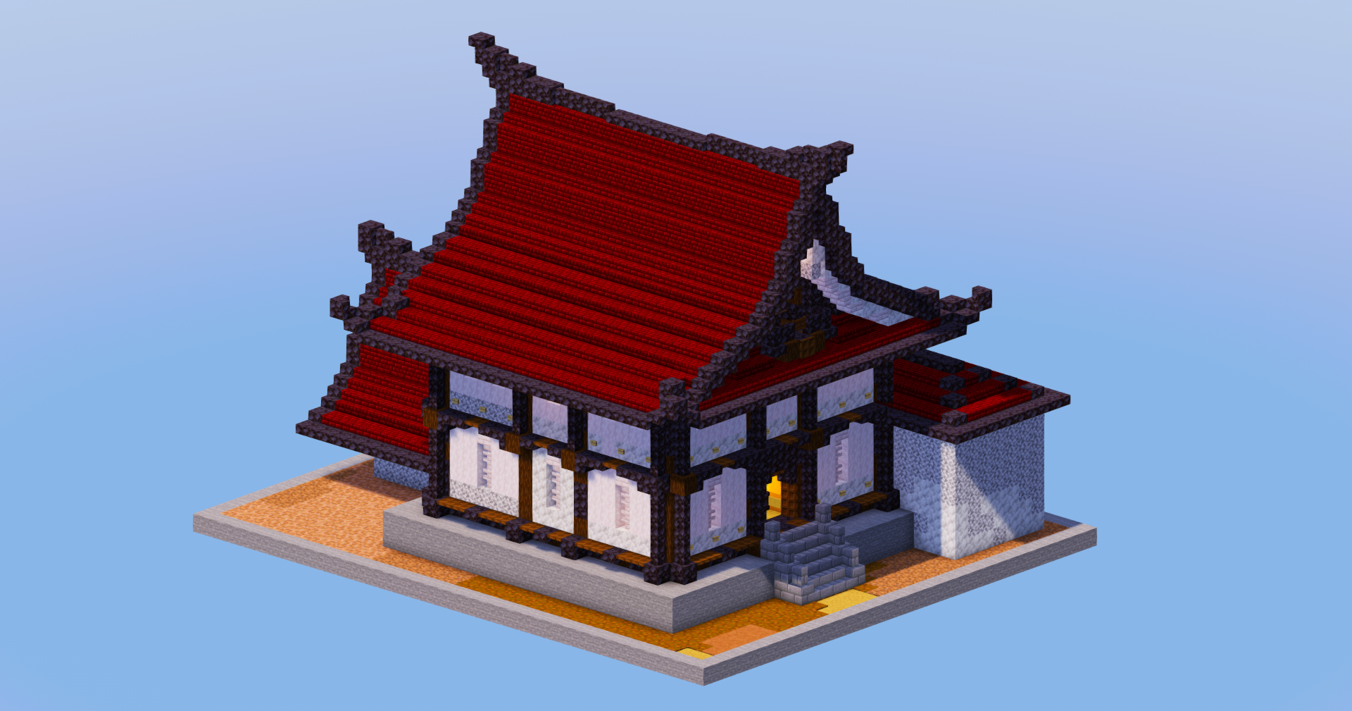 Japanese Temple House Dark Red — Minecraft Build by LeonisBuilds (2)