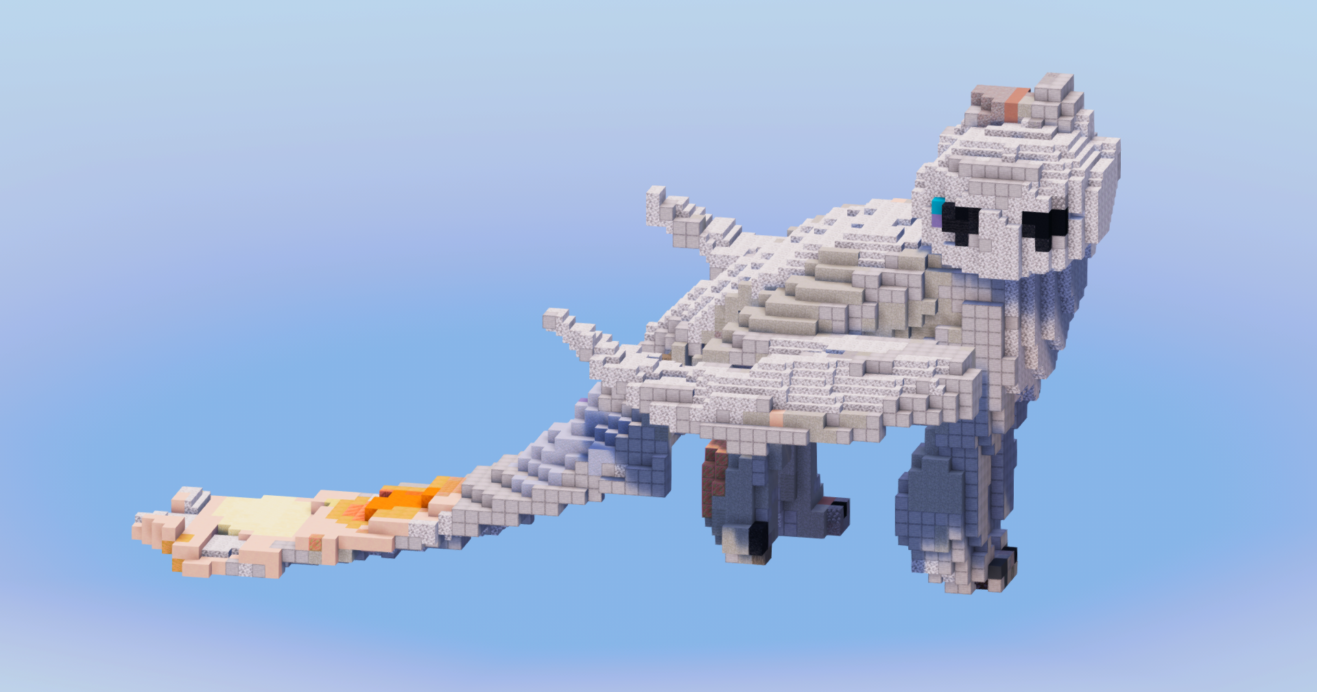 Light Fury Dragon from How To Train Your Dragon — Minecraft Build by LeonisBuilds (2)