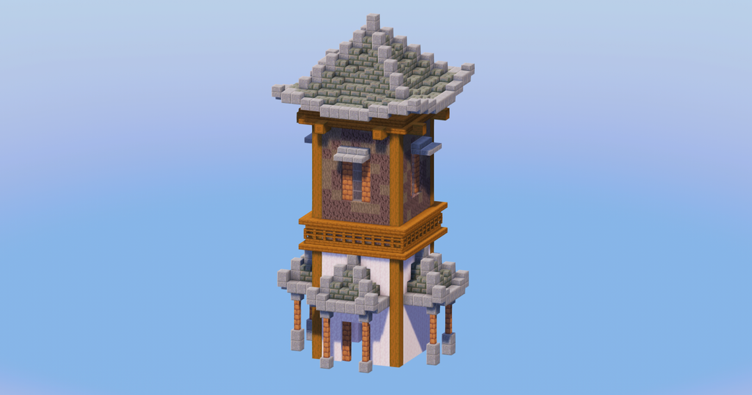 Tuff Japanese Tower — Minecraft Build by LeonisBuilds