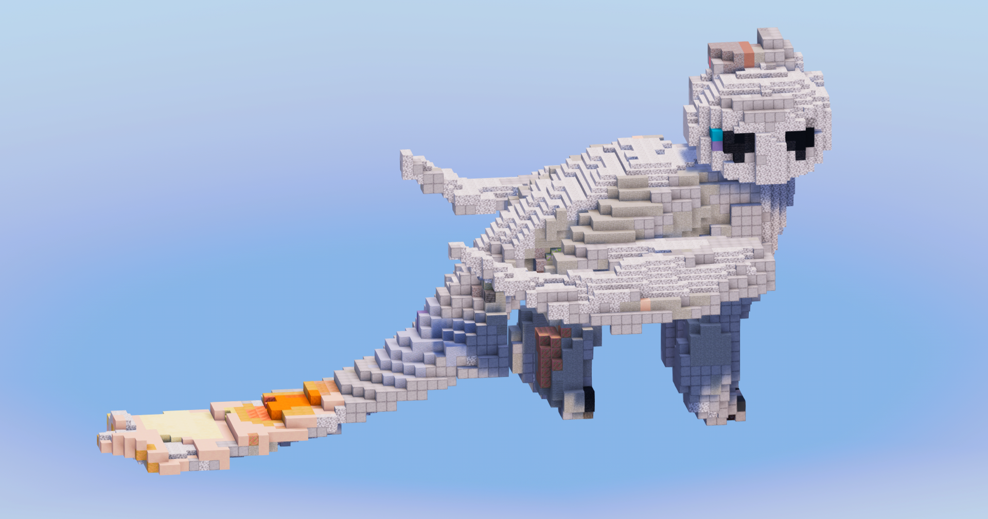 Light Fury Dragon from How To Train Your Dragon — Minecraft Build by LeonisBuilds