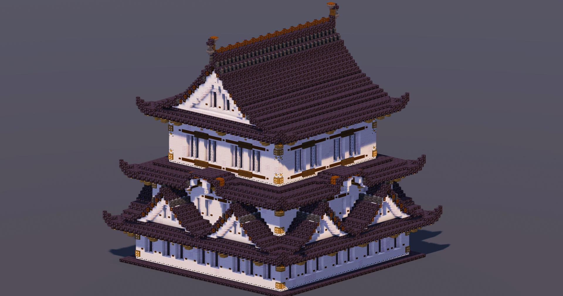 Medium Japanese Castle Black — Minecraft Build by MellowHat (2)