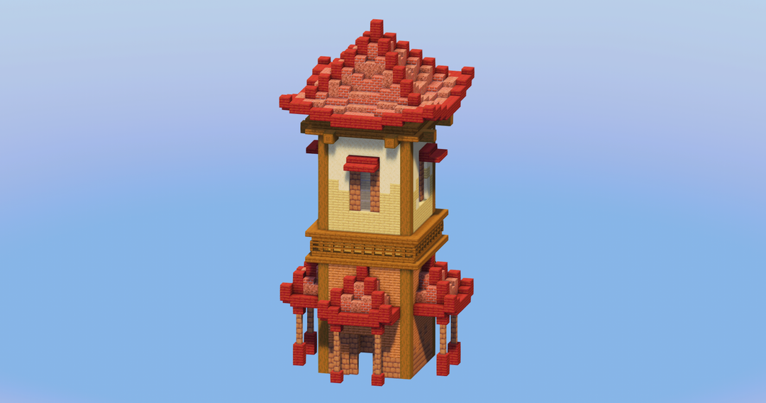 Red Japanese Tower — Minecraft Build by LeonisBuilds