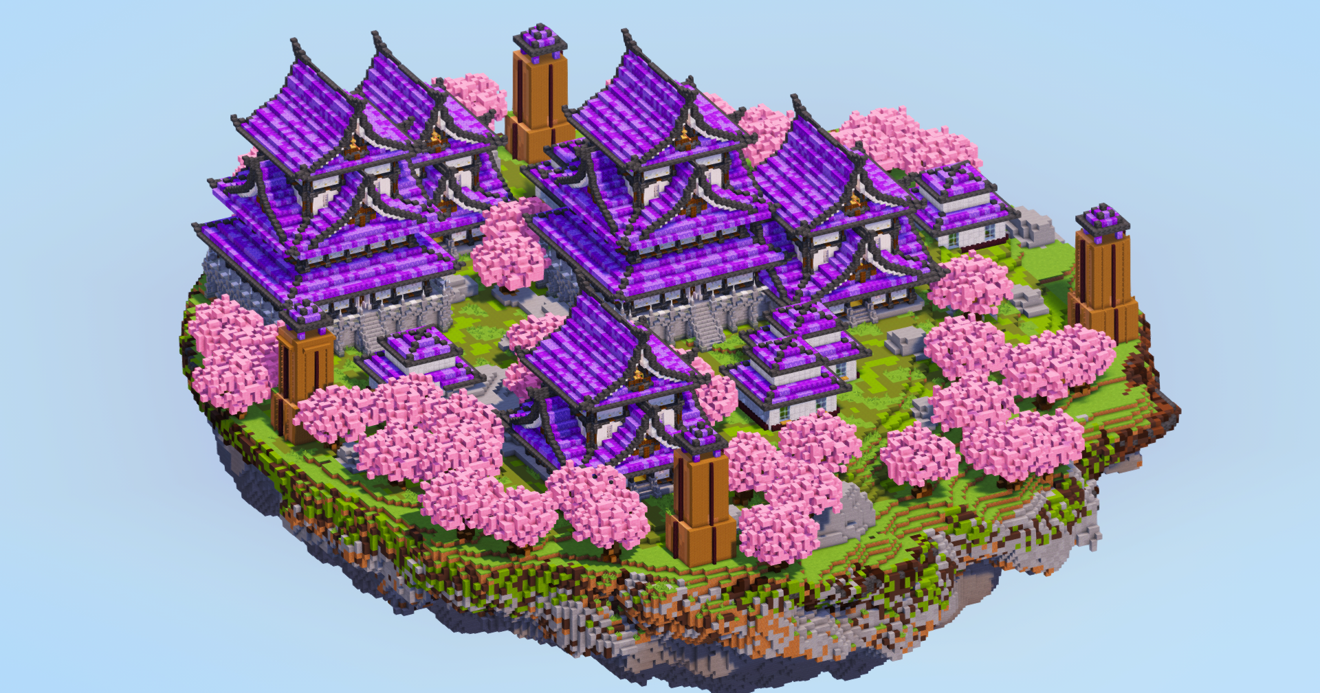 White Amethyst Japanese Floating Island — Minecraft Build by LeonisBuilds (2)