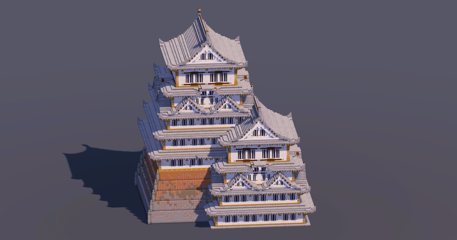 Huge Japanese Castle Gray — Minecraft Build by MellowHat