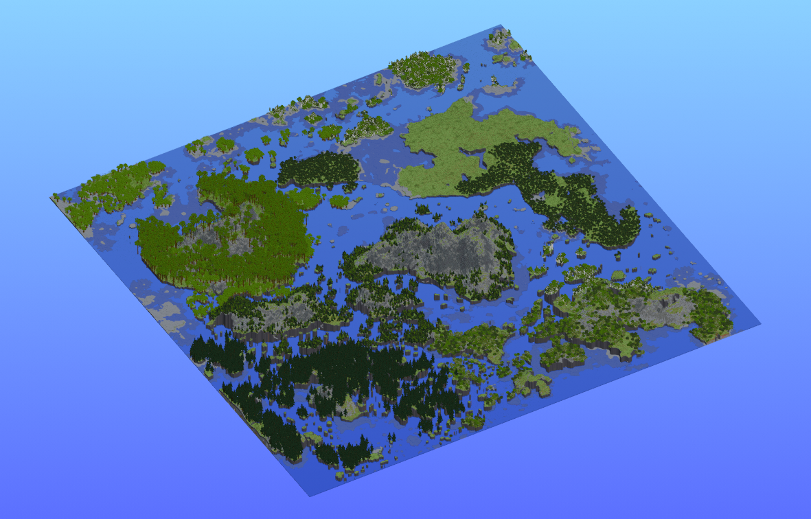 Survival Multibiome Islands 2000x2000 Blocks Custom Map, Taiga, Mega Taiga, Jungle, Plains, Birch forest, Mountains, Jagged Peaks, Forest, Birch forest, Cypress, Deep Ocean