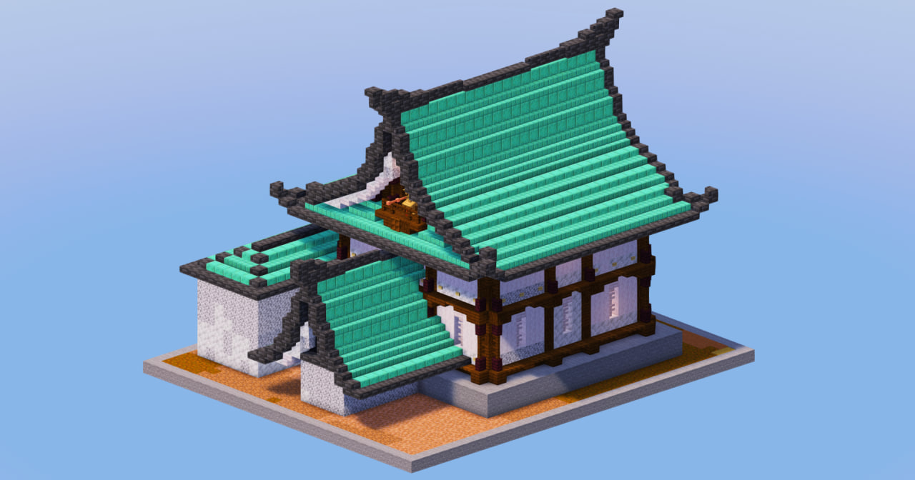 Japanese Temple House Dark Copper — Minecraft Build by LeonisBuilds
