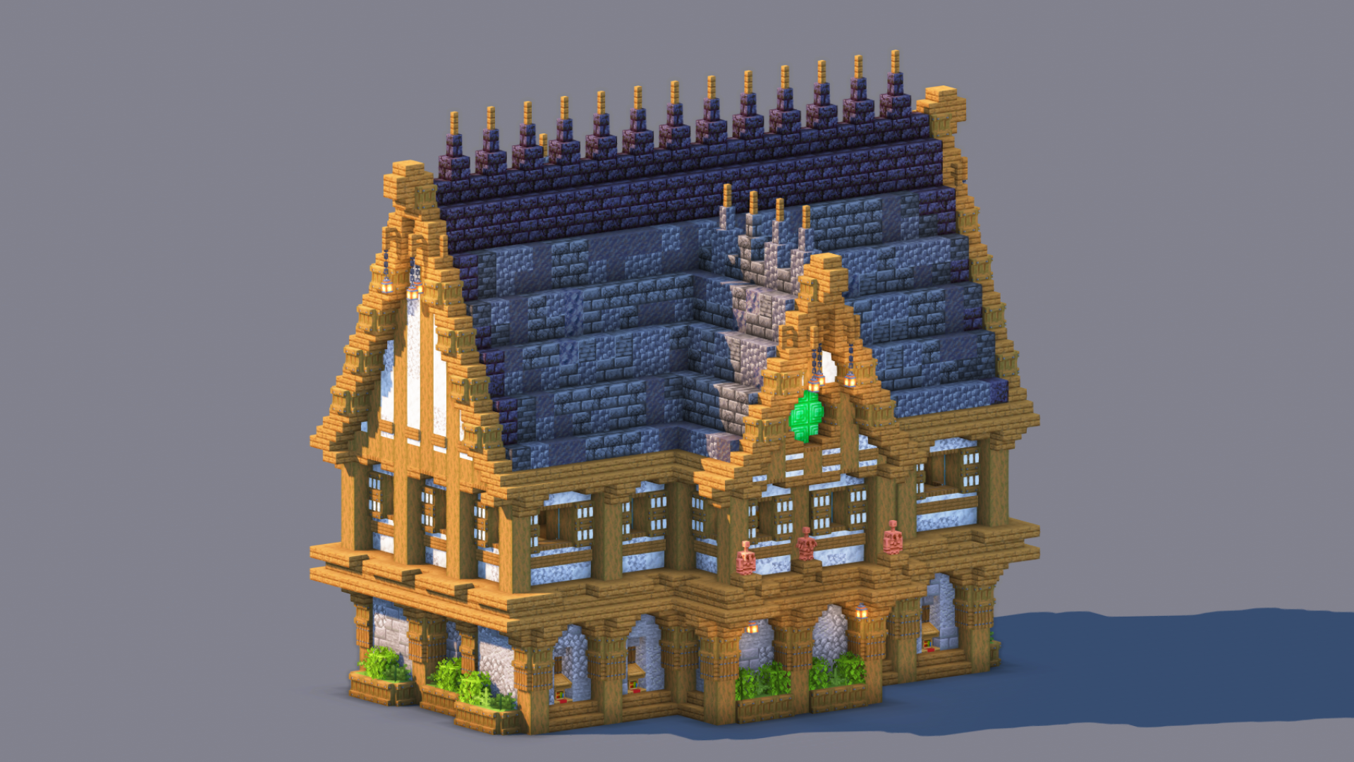 Medieval Trading Hall - Fully Decorated Interior | Download — Minecraft Build by RaekonBuilds (4)