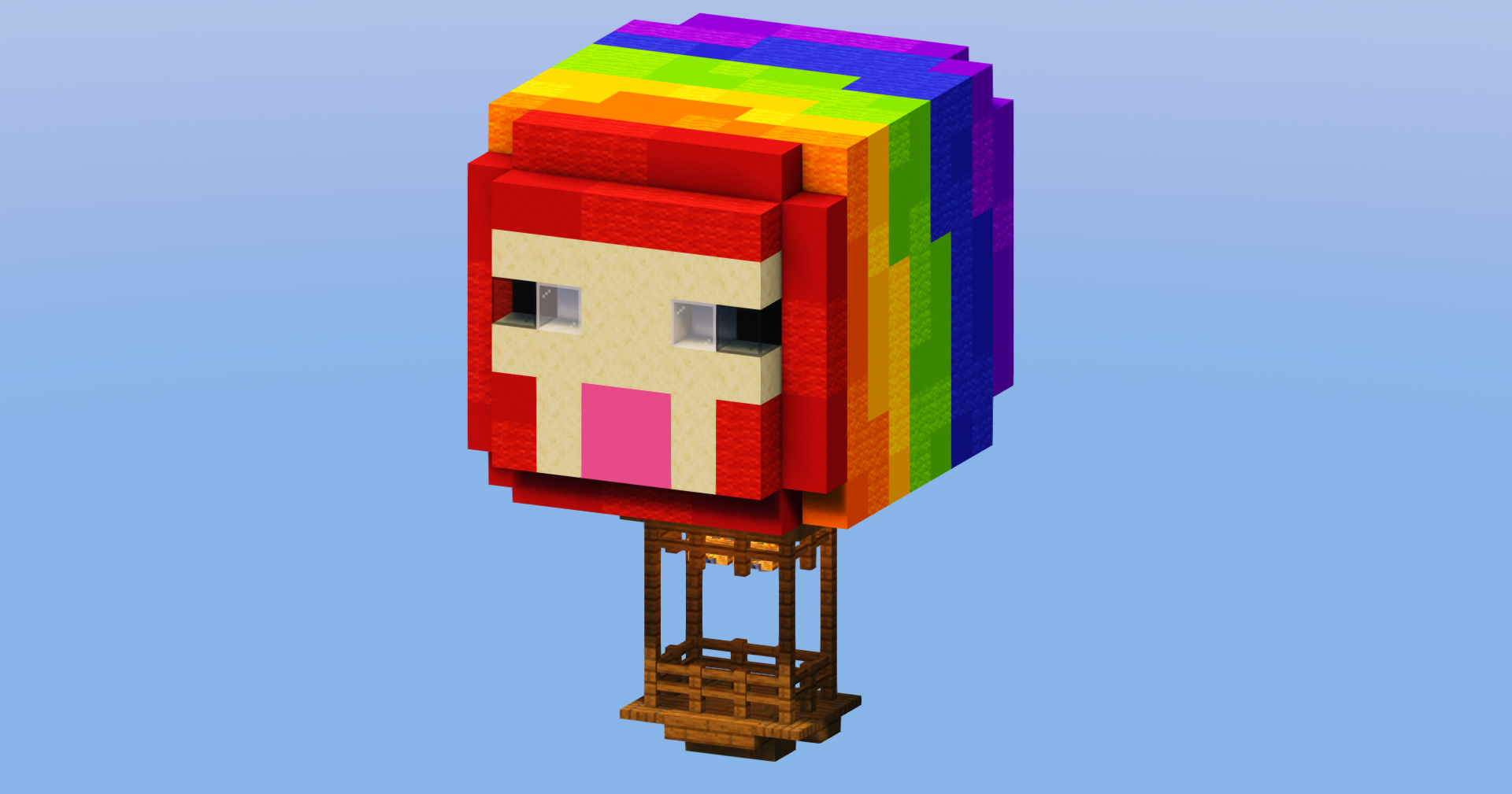 Rainbow Sheep Hot Air Balloon — Minecraft Build by LeonisBuilds (2)