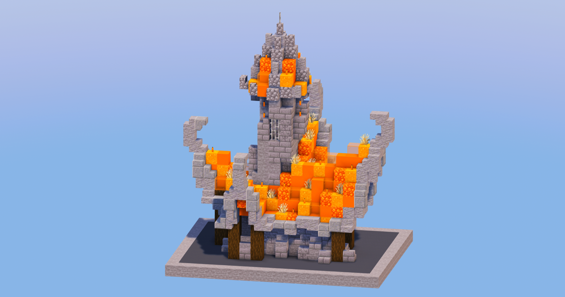 Fire Medieval Fantasy House 3 — Minecraft Build by LeonisBuilds