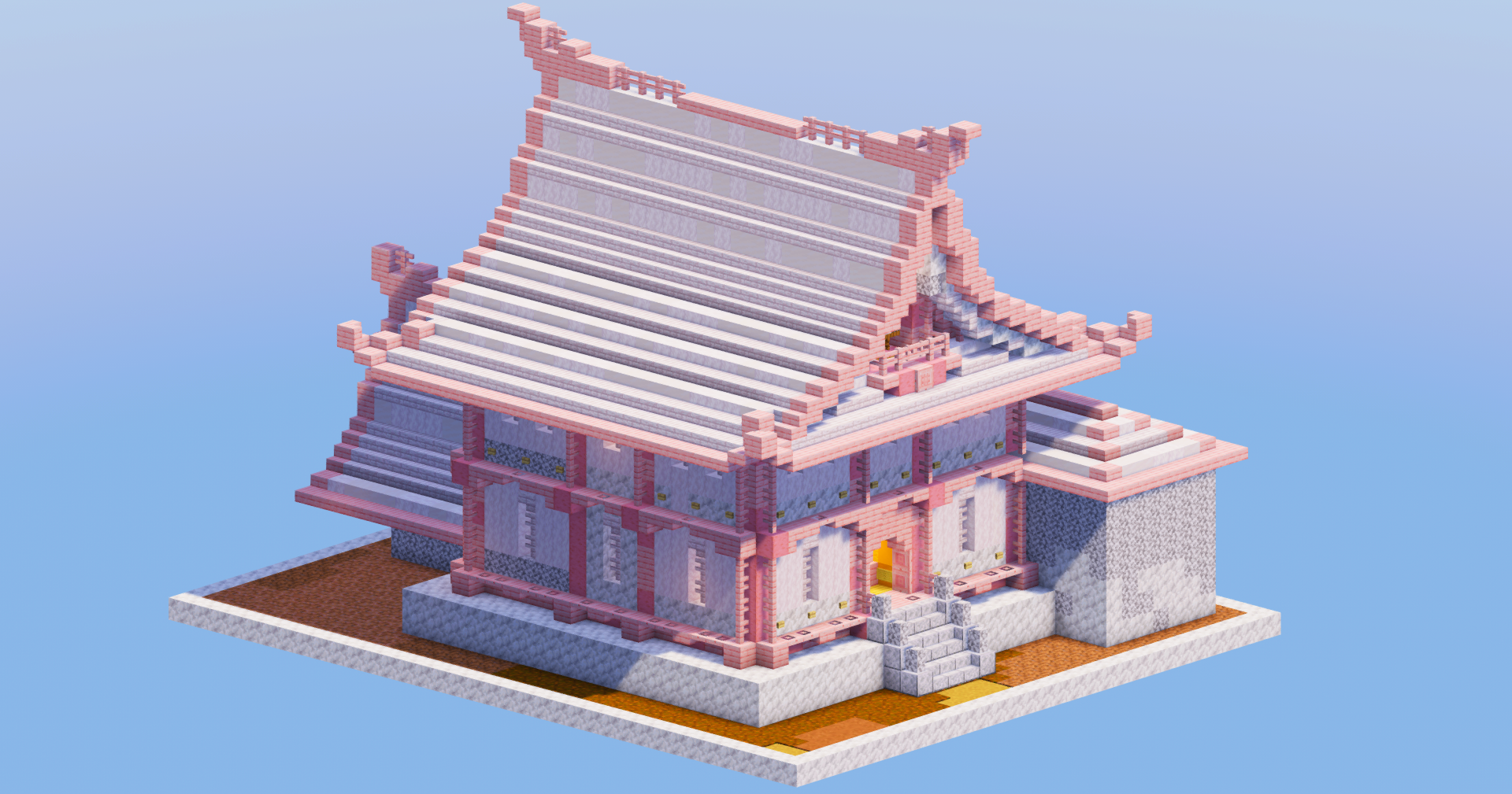 White and Cherry Japanese Temple House — Minecraft Build by LeonisBuilds (2)