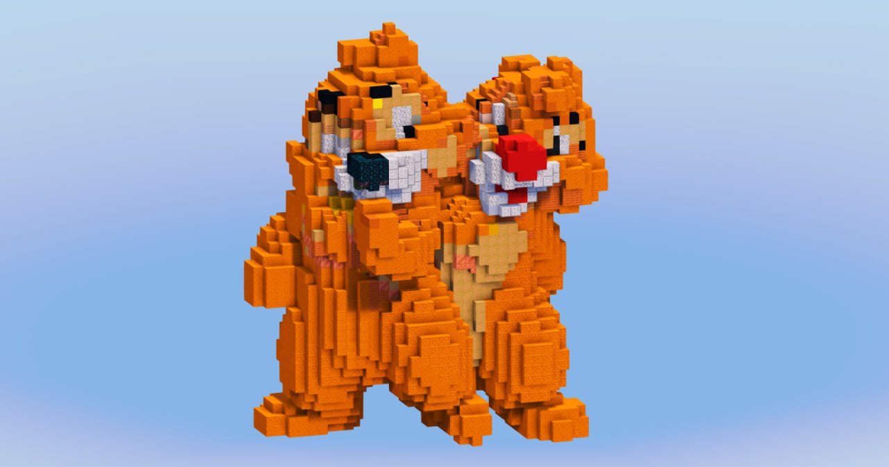 Chip and Dale from Disney Mickey Mouse — Minecraft Build by LeonisBuilds (2)
