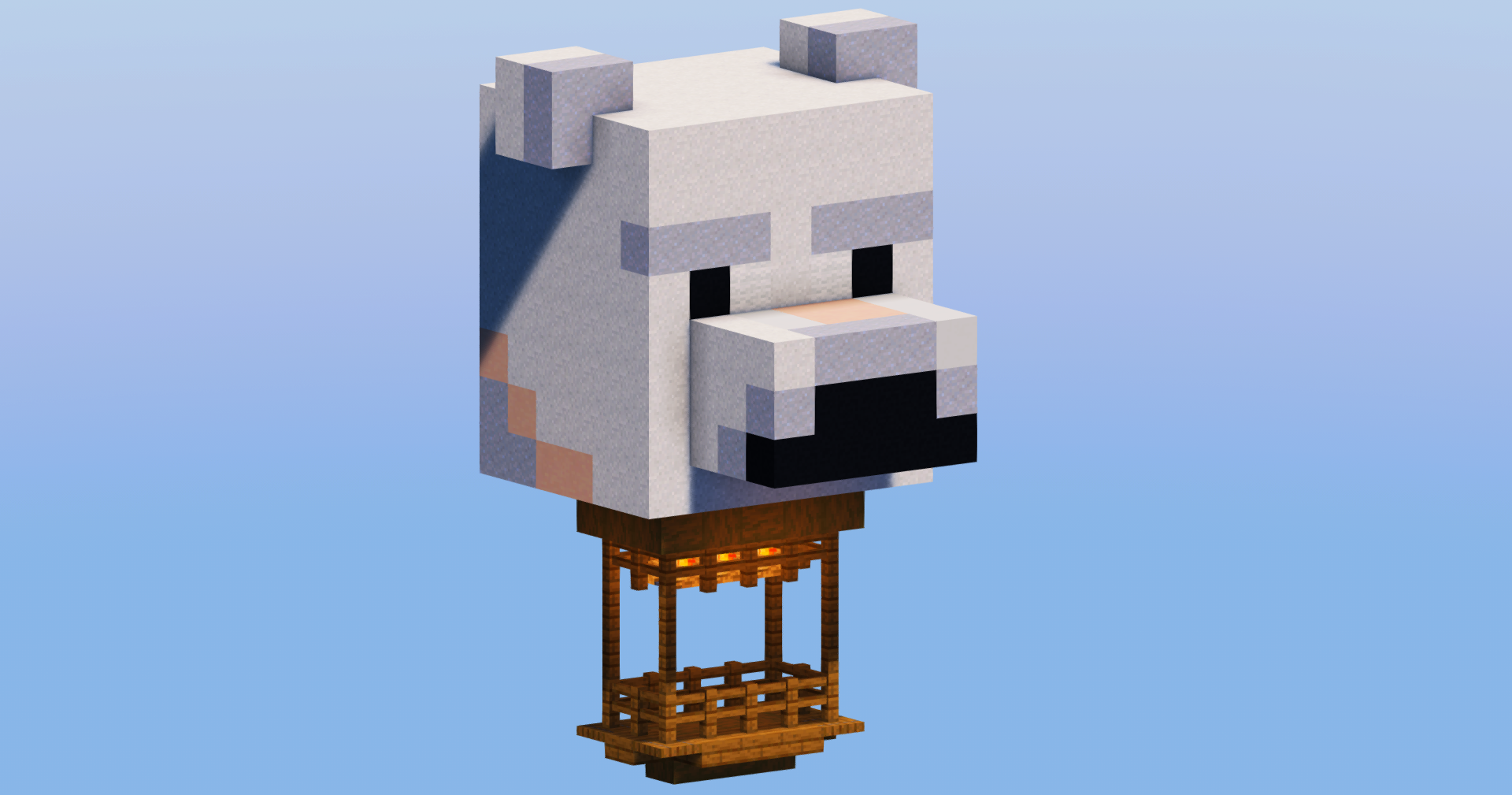 Polar Bear Hot Air Balloon — Minecraft Build by LeonisBuilds