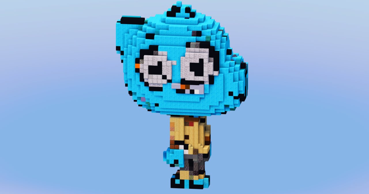 Gumball from The Amazing World of Gumball — Minecraft Build by LeonisBuilds (2)