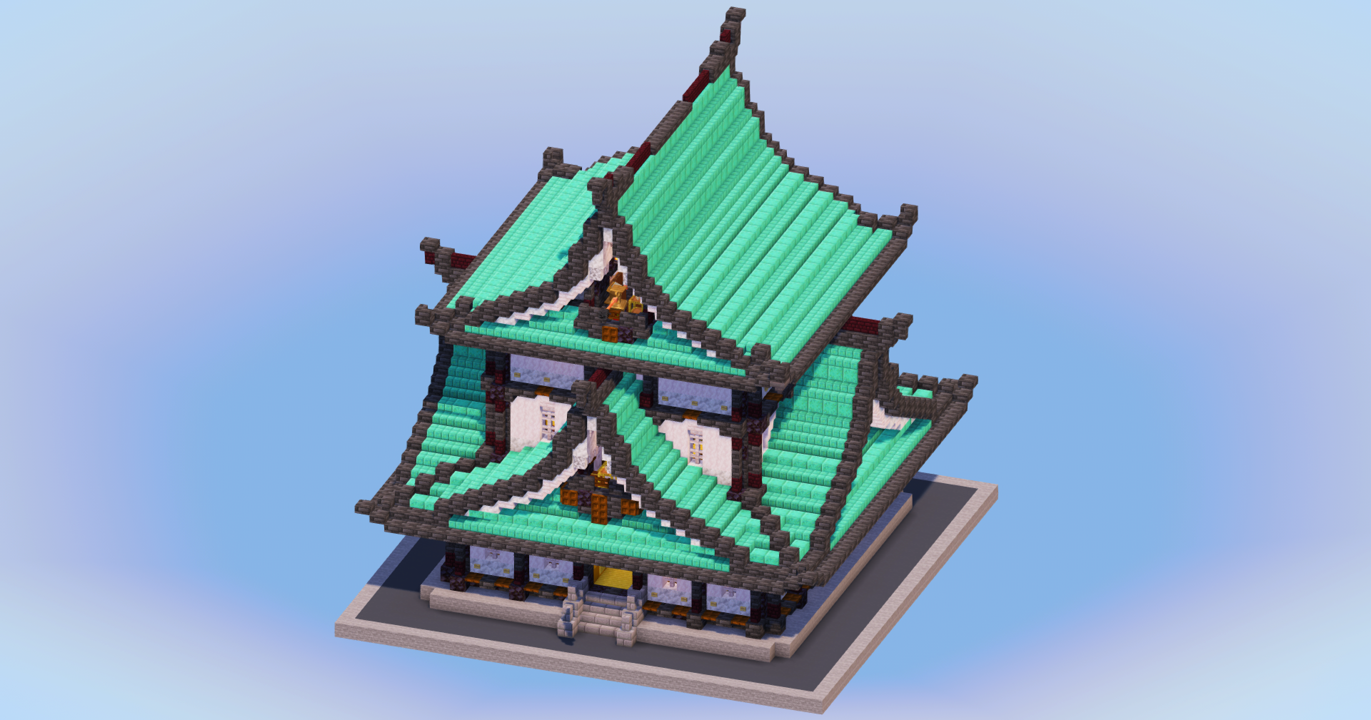 Japanese Temple Dark Copper — Minecraft Build by LeonisBuilds