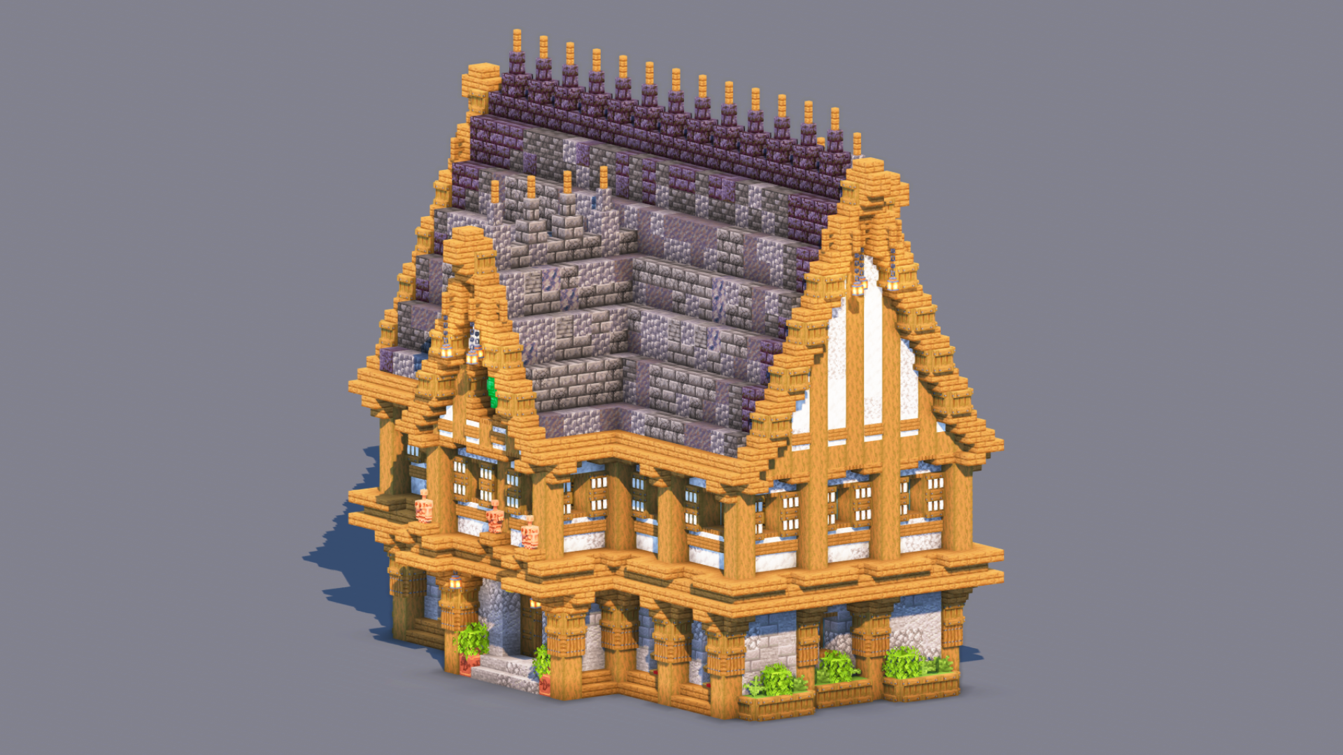 Medieval Trading Hall - Fully Decorated Interior | Download — Minecraft Build by RaekonBuilds (3)