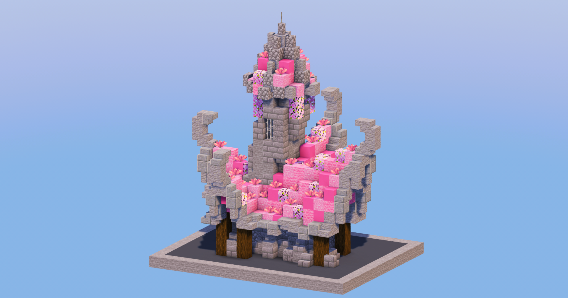 Pink Medieval Fantasy House 4 — Minecraft Build by LeonisBuilds (2)