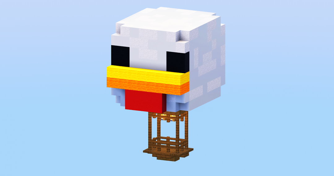 Chicken Hot Air Balloon — Minecraft Build by LeonisBuilds