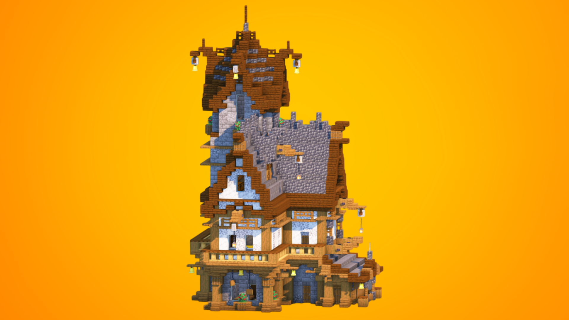 Medieval Wizard Tower House | Fully Furnished Interior — Minecraft Build by RaekonBuilds