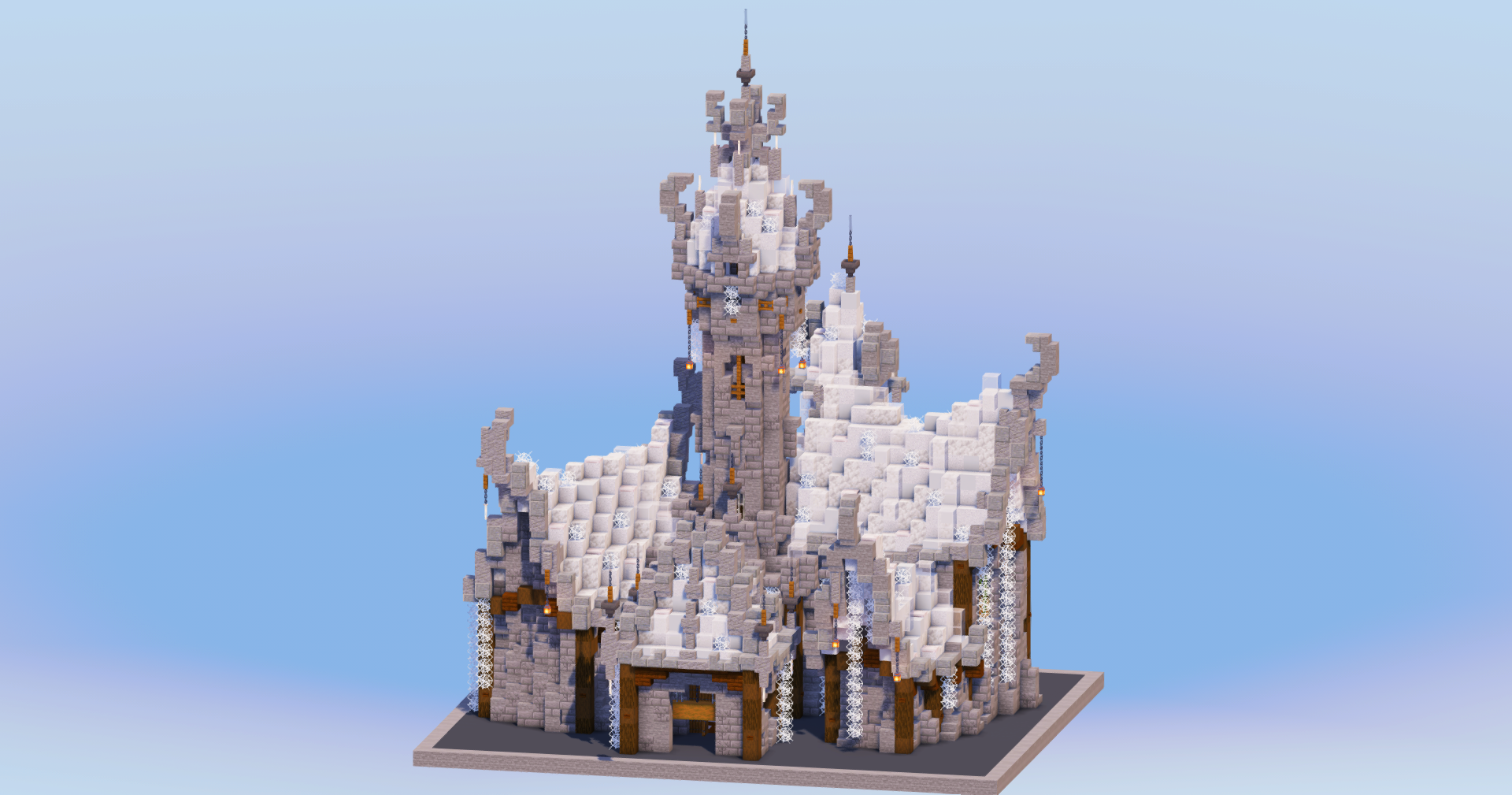 Sky Medieval Fantasy Castle — Minecraft Build by LeonisBuilds