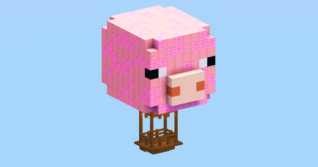 Pig Hot Air Balloon — Minecraft Build by LeonisBuilds