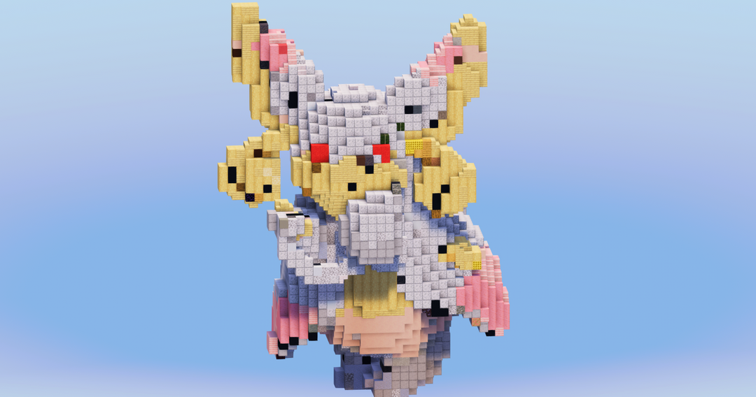 Mega Audino from Pokemon — Minecraft Build by LeonisBuilds
