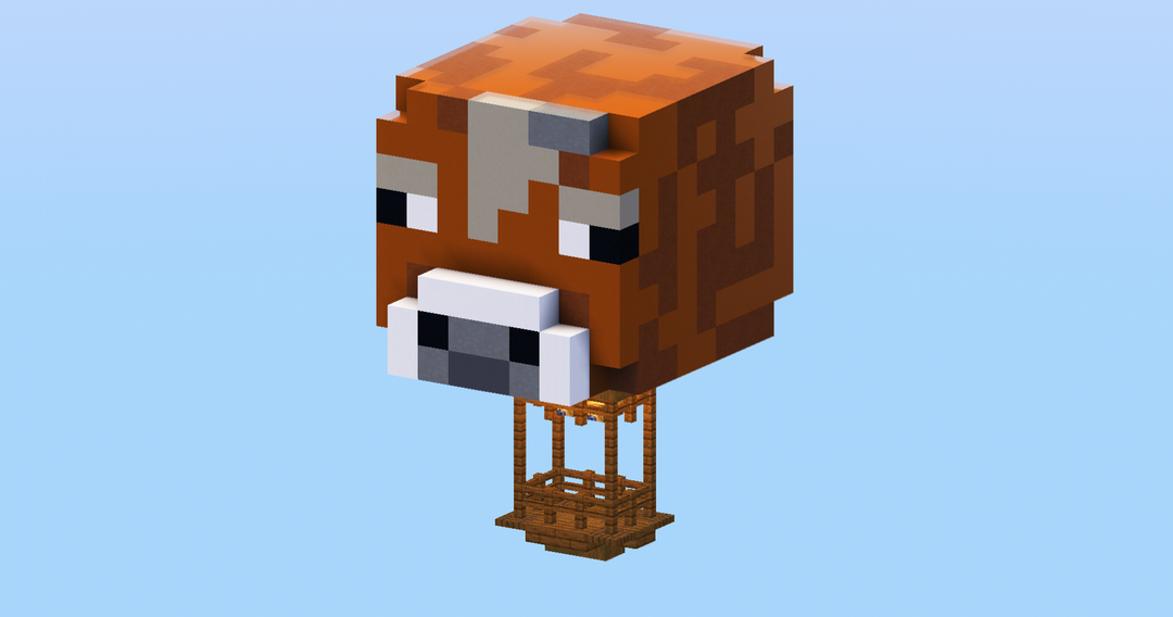 Cow Hot Air Balloon — Minecraft Build by LeonisBuilds