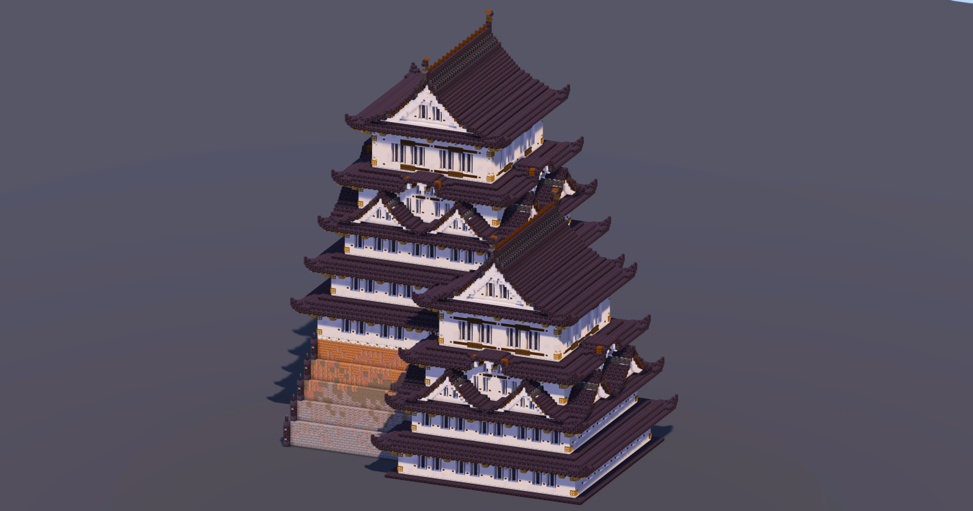 Huge Japanese Castle Black — Minecraft Build by MellowHat
