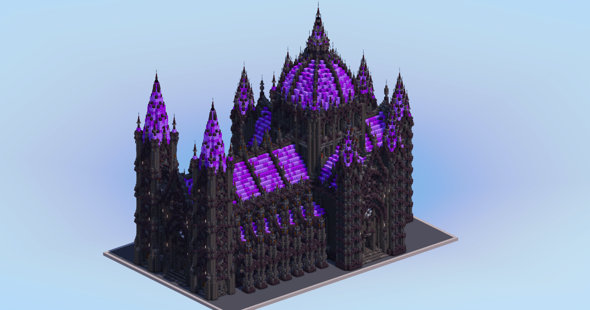 Dark Amethyst Gothic Cathedral v2 — Minecraft Build by LeonisBuilds (3)