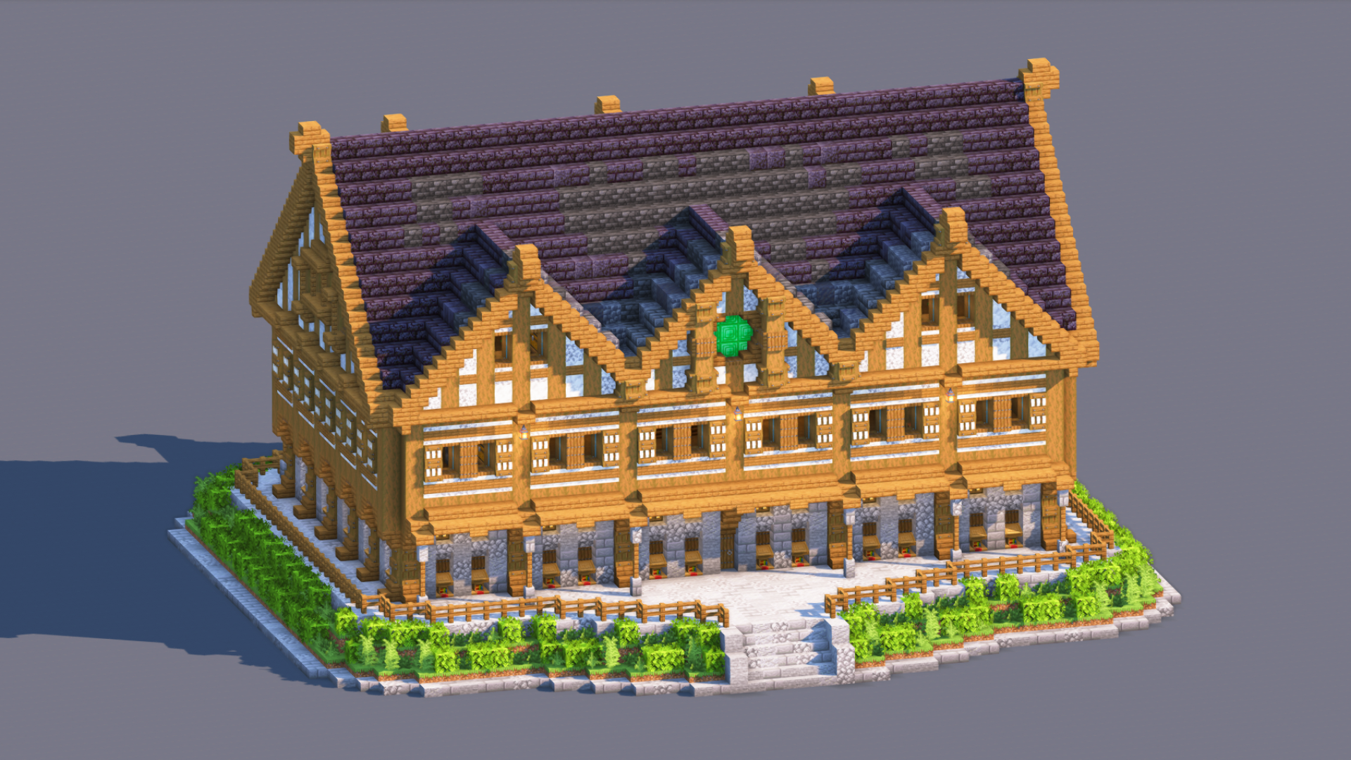 Medieval Trading Hall - Fully Decorated Interior | Download — Minecraft Build by RaekonBuilds